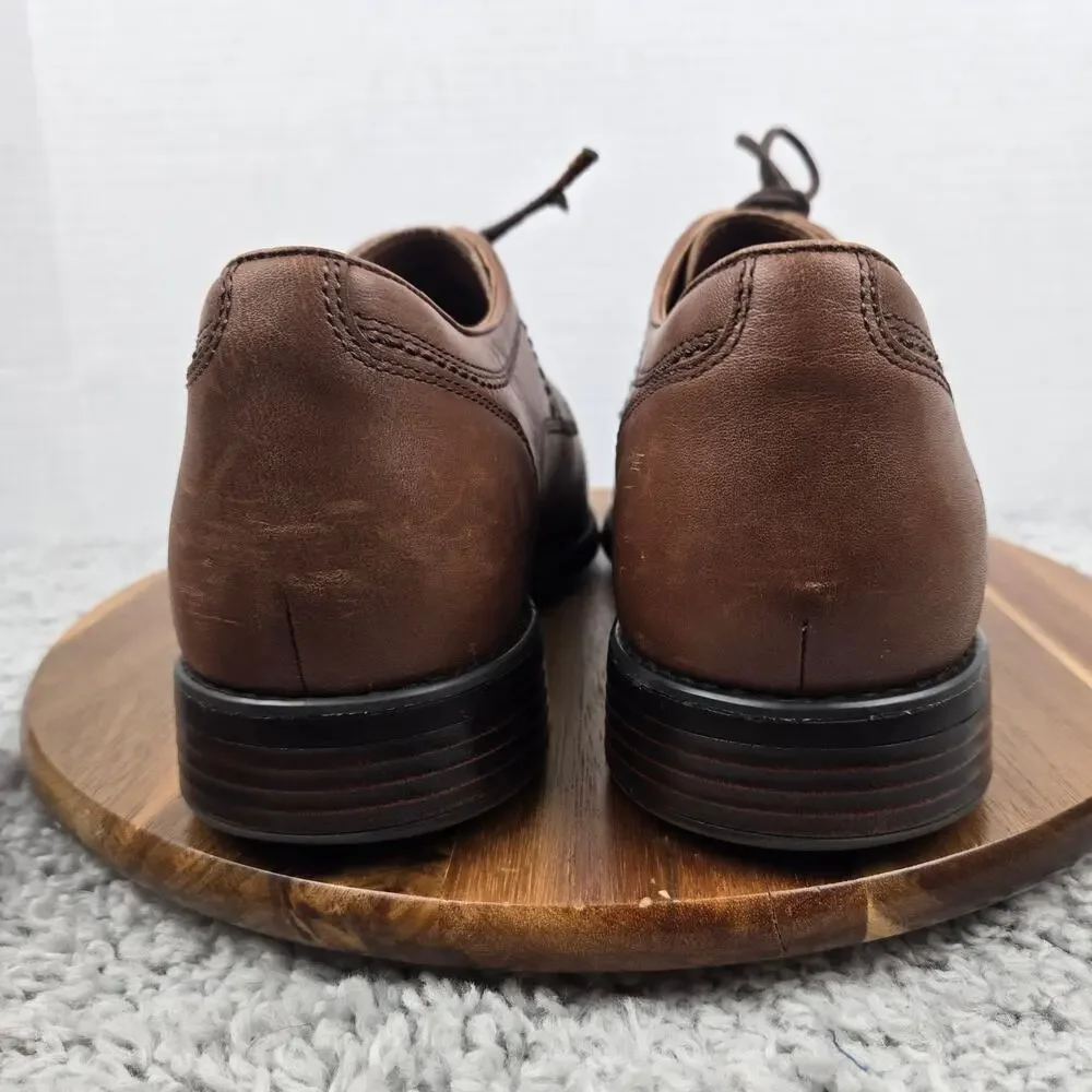 Johnston & Murphy Men 10M Branning XC4 Brown Leather Cap Toe Oxford Dress Shoe